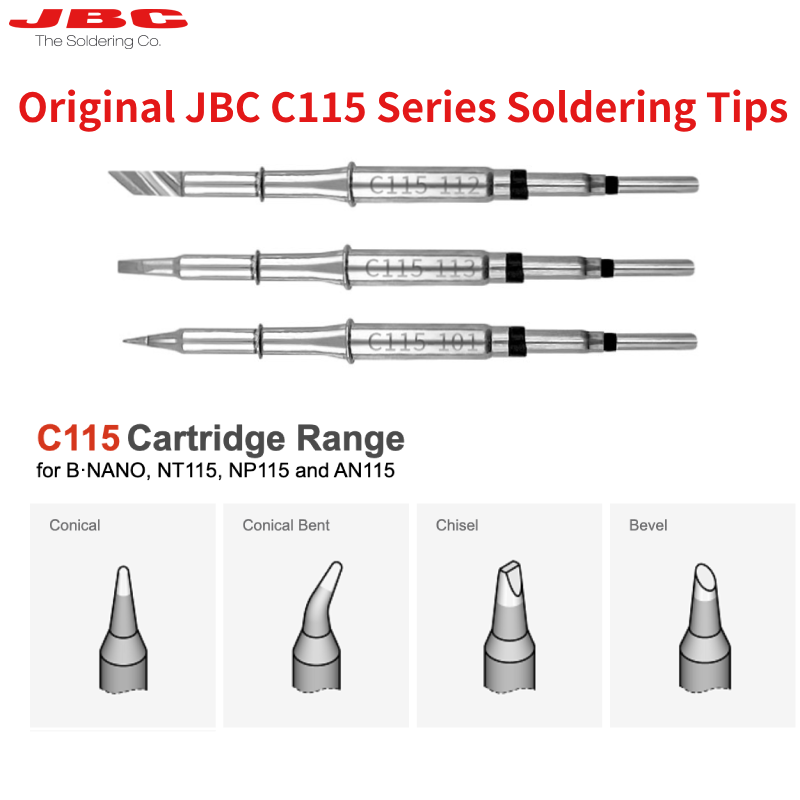 C115 Nano Soldering Iron Station - Cartucce originali JBC C115 Punte per