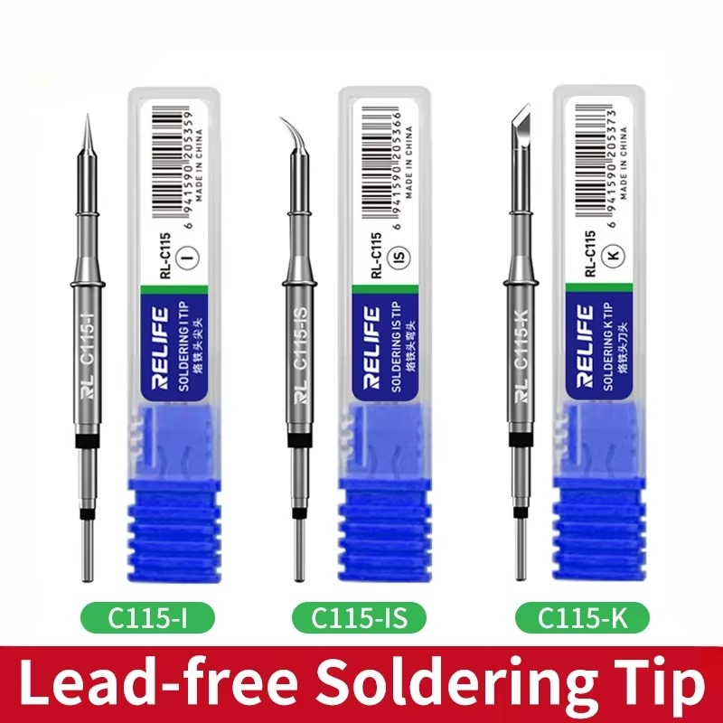 C115 Nano Soldering Iron Station - RELIFE C115-K/I/IS Punta universale a livello