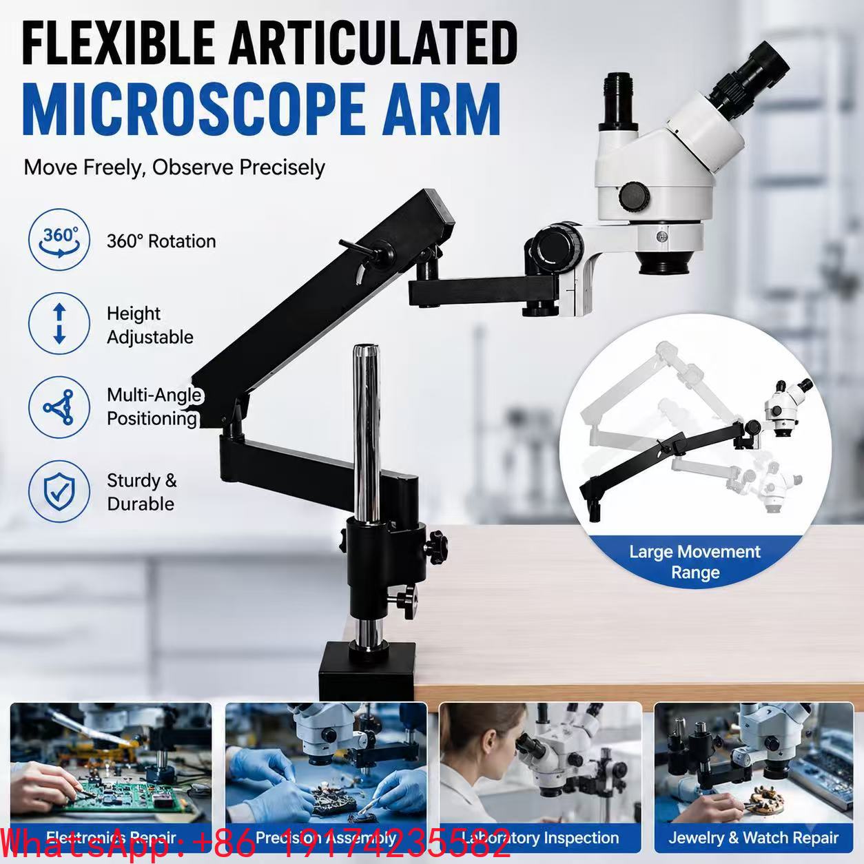 Microscopio stereoscopico trin - Articulating Arm Boom Stand Microscope recensione e prezzo