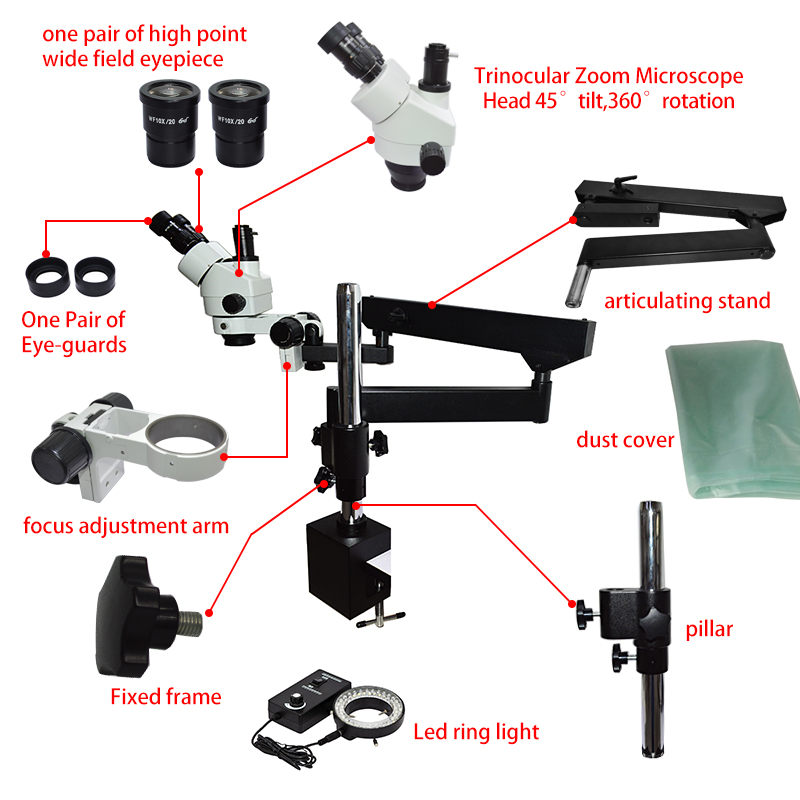 Microscopio stereoscopico trin - Articulating Arm Boom Stand Microscope recensione e prezzo